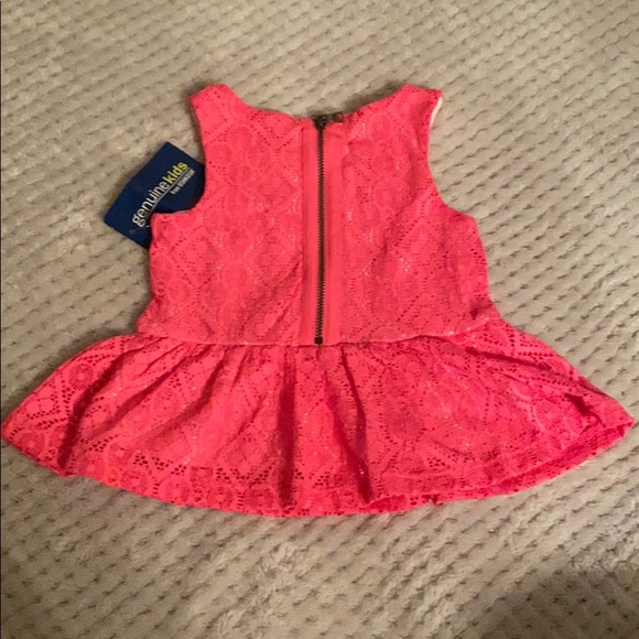 Genuine kids from Oshkosh hot pink peplum top - Picture 3 of 4